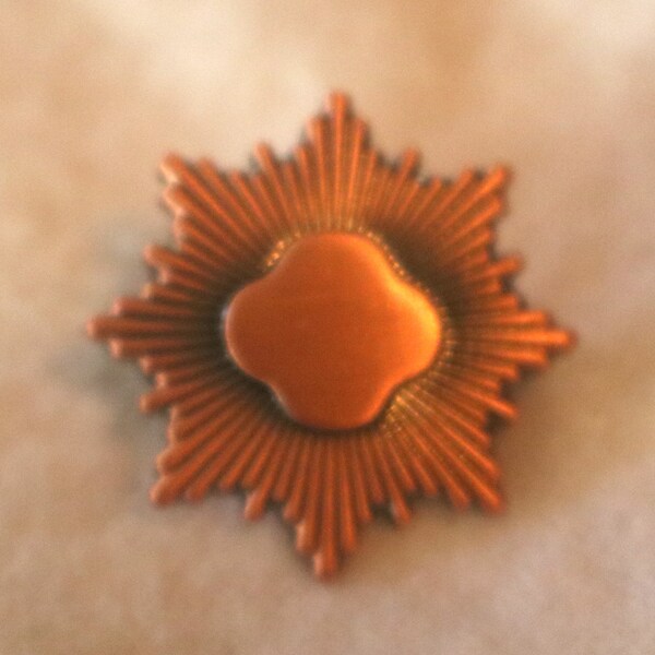 Vintage, Rare, Small Copper 8 Point Star Pin, Brooch, Girl Scout,