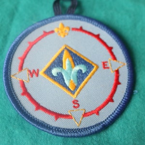 Vintage, Boy Scout of America, Cub Scout Webelos, Compass. emblem, Embroidered Patch