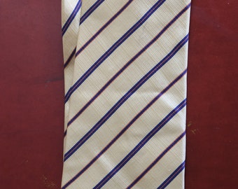 Vintage Belisi Men's Classic Neck Tie/ 100% Silk/Gold Stripes