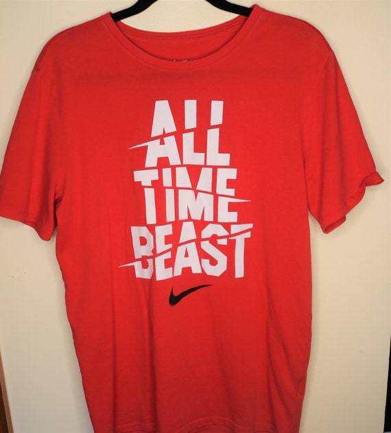 Nike Tee/ All Time Beast/ Dri Fit/ Athletic Cut/ Size M/ Red Tee/ White  Lettering - Etsy