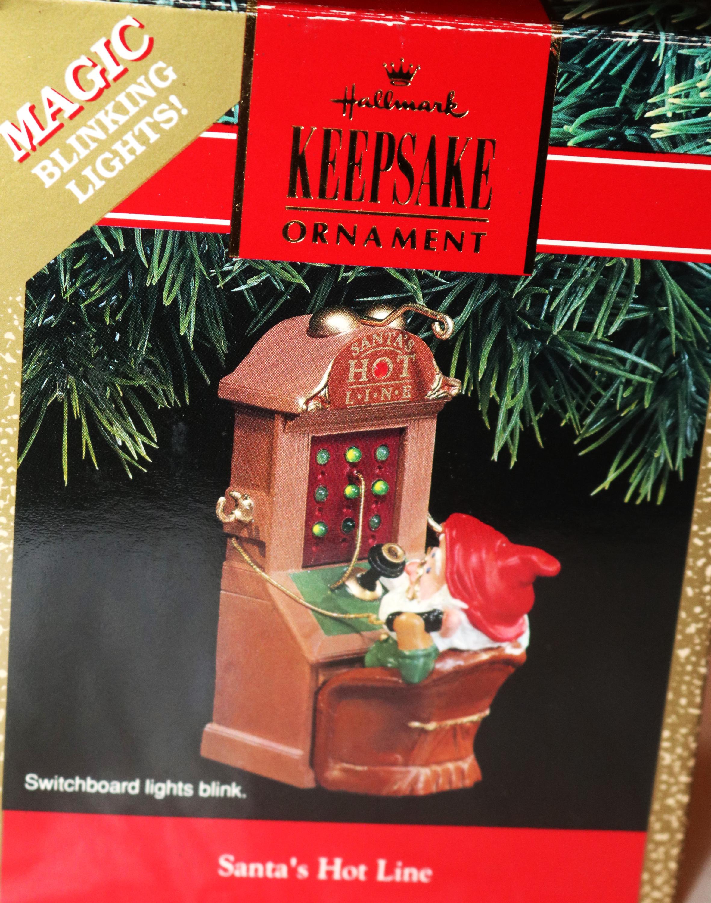 Ornement De Noël Hallmark Vintage 1991 - Hot Line Lumières Clignotantes - Père Noël
