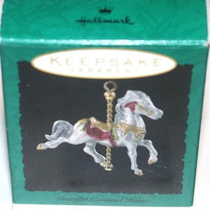 Vintage, Hallmark Keepsake Ornament, Graceful Carousel Horse, Miniature, In Original Box,