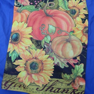 Pumpkins and Sunflowers/Give Thanks/Vertical Flag/Small Garden Flag/Double-sided