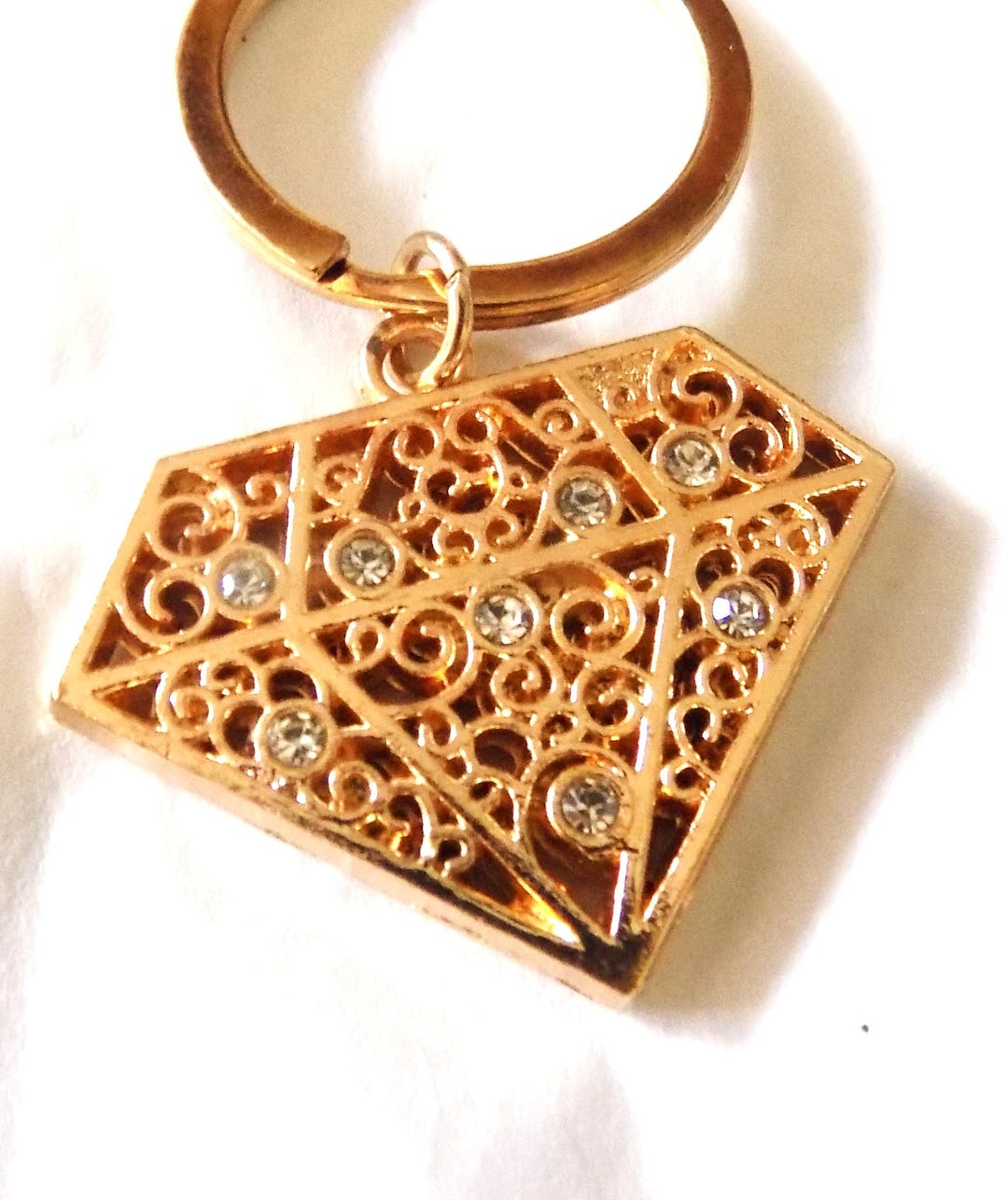 Filigree Key Rack Keychain, Filigree Scrollwork, Crystal Accents, Accessory, Bag Charm ...