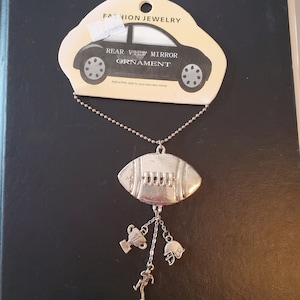 Football, Car Charms, Jewelry, Ornament, Rearview Mirror Ornament, Skyline Jewelry,