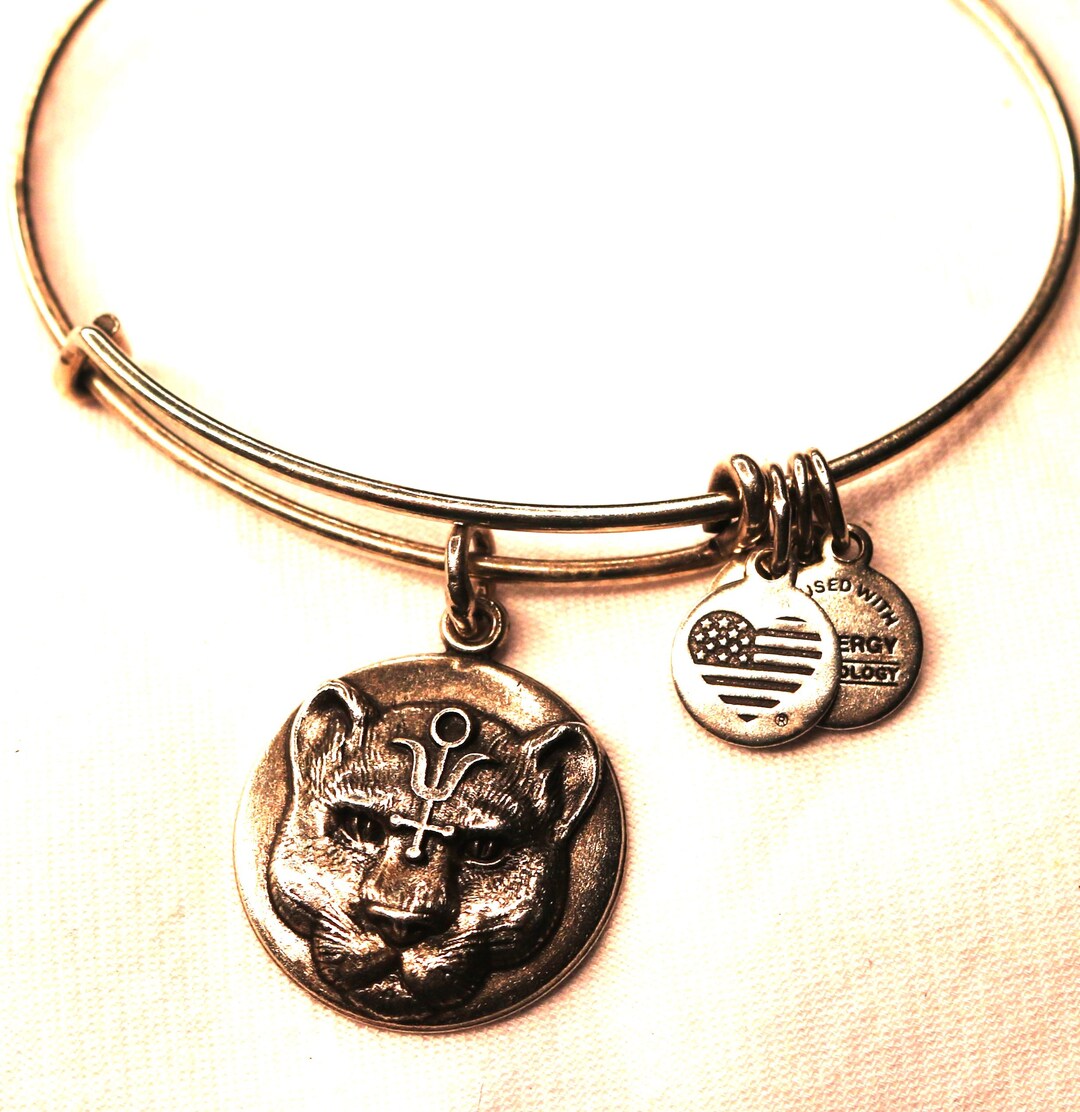 Alex and Ani, Wild Heart Panther Charm, Silver Tone, Bangle
