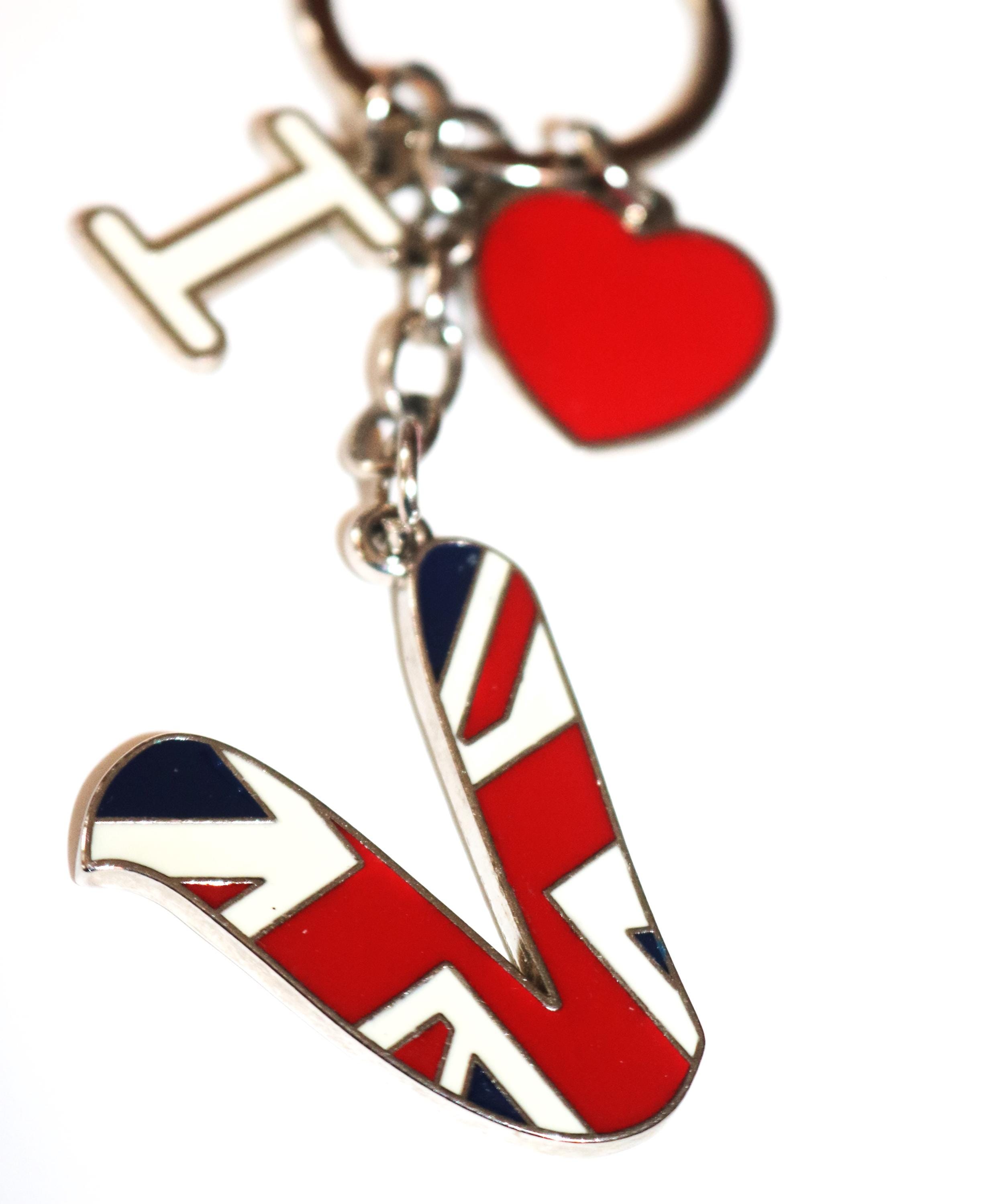 Key Chain London R London UK Flag Keychain, Alphabet Keyring, Metal - Etsy