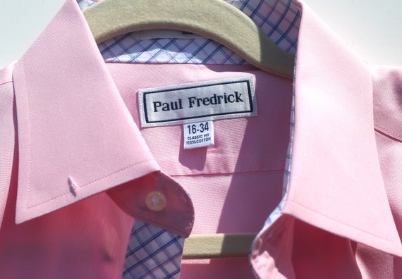 Paul Fredrick, Size 16 - 34 Solid Pink, Button Down, Single Pocket, Mens  Dress Shirt - Etsy