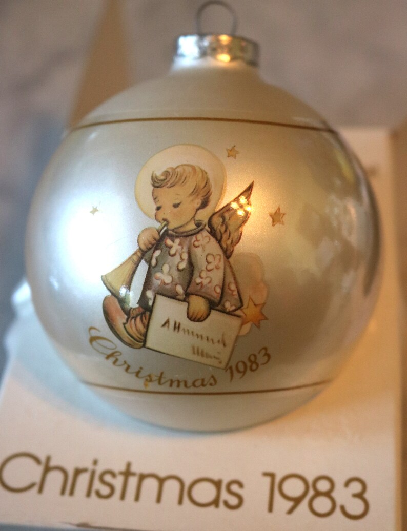 Vintage 1983 Berta Hummel, Angelic Messenger, Tenth Limited Edition, Christmas Ornament, Schmid, In Original Box image 1