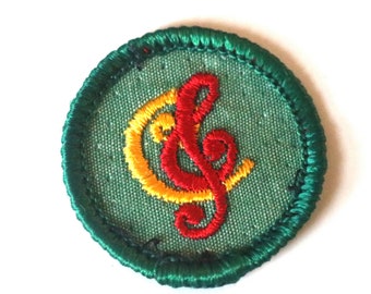 Junior Girl Scout Badge, Songster, Round, 1970's, Patch