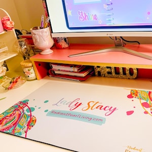Personalized Colorful Desk Mat | Large Mousepad | Cute Office Accessories