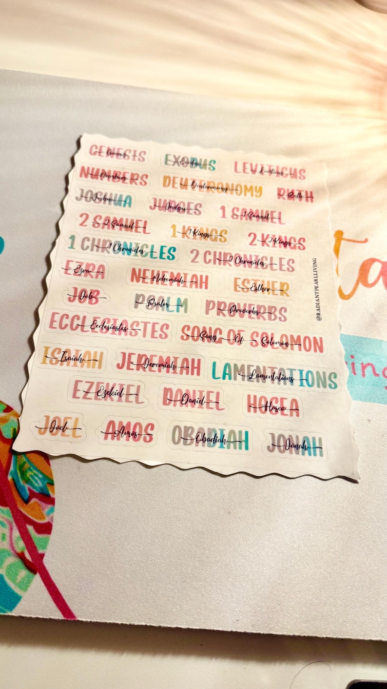 Books of the Bible Header Titles Sticker Labels| Neutral Printable - Etsy