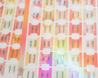 Yellow Coral Bible Tabs | Waterproof Holographic Old New Testament Stickers (Printable)