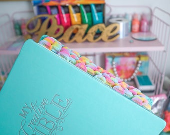 Teal KJV Holy Bible: Colorful Handmade Tabs, Journaling Bible