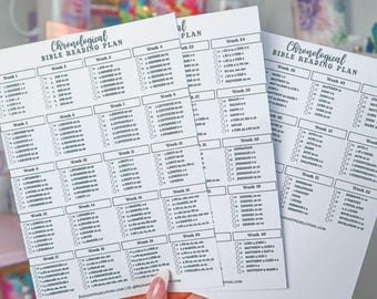 Chronological Bible Reading Plan Matte Vinyl Checklist Sticker for Bible | Printable Full Year Bible Plan