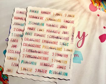 Books of the Bible Header Clear Vinyl Sticker Labels| Aesthetic Neutral Bible Personalized