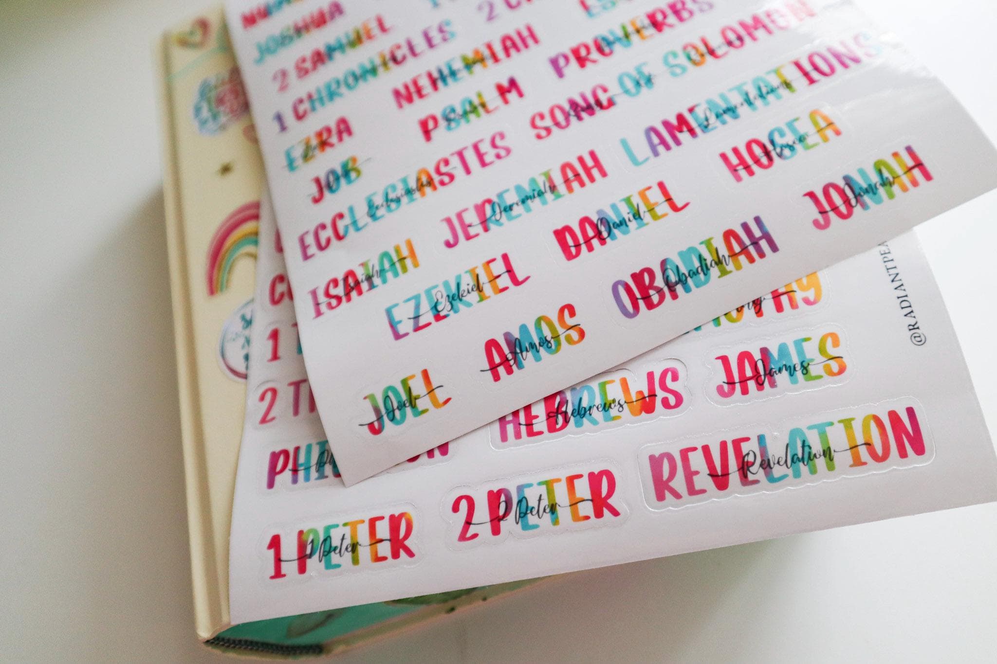 Books of the Bible Header Titles Sticker Labels| Colorful Printable - Etsy