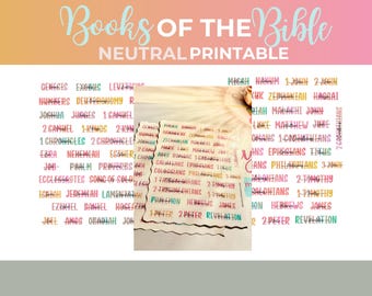 Etiquetas adhesivas para encabezados de libros de la Biblia/Imprimibles neutrales