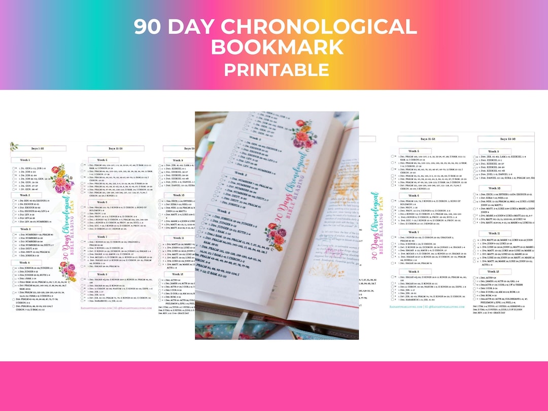 90 Day Chronological Bible Reading Plan Checklist for Bible | Printable ...