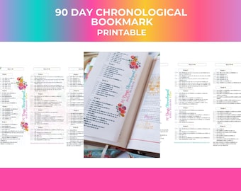 90 Day Chronological Bible Reading Plan Checklist for Bible | Printable Bible Plan