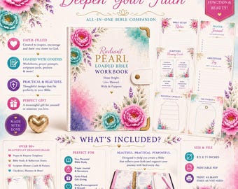 Loaded Bible Complete System | 90+ Page Bible Study Workbook PDF | Bible Journaling Printables | Scripture Writing Planner (Commercial)