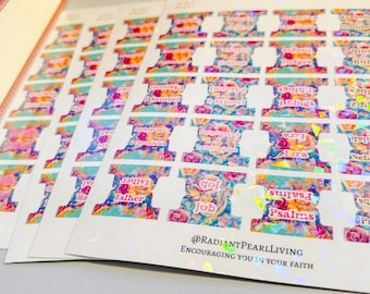 Pestañas bíblicas Paisley Roses: Pegatinas laminadas para libros bíblicos cristianos