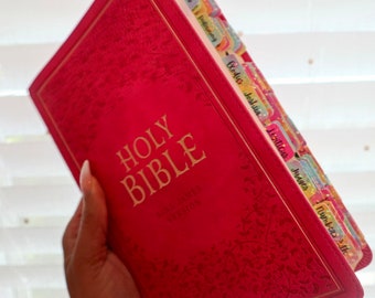 Colorful Glitter Bible Tabs | Books of The Bible Stickers (Holographic)