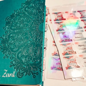 Stunning Teal KJV Holy Bible with Teal and Coral Tabs | Large Print Bible with Bible Tabs Faux Leather