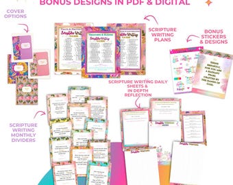 Scripture Writing Kit | Digital + Printable Bible Study Kit | Daily Reflection Journal for Christian Women