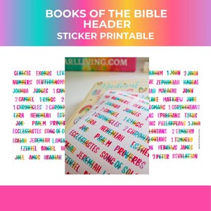Books of the Bible Header Titles Sticker Labels| Colorful Printable