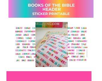 Etiquetas adhesivas para encabezados de libros de la Biblia/Imprimibles a todo color