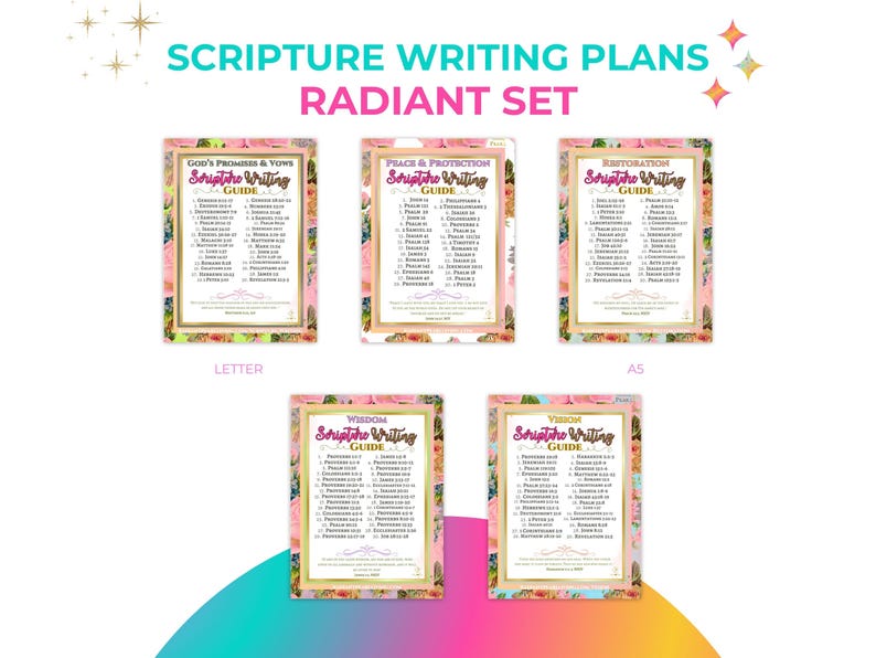 Radiant Scripture Writing Plans Set - Etsy