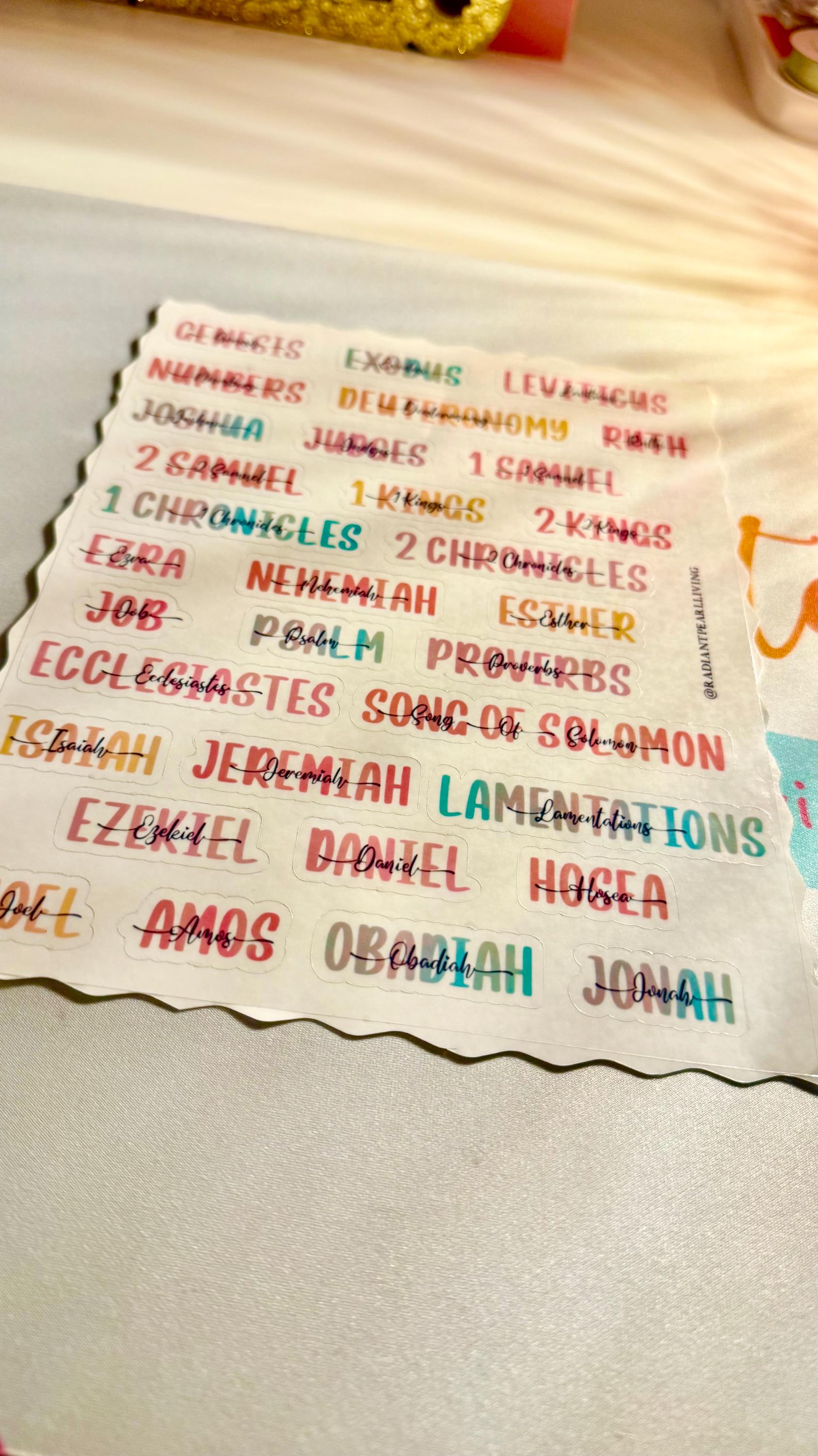 Books of the Bible Header Titles Sticker Labels| Neutral Printable ...