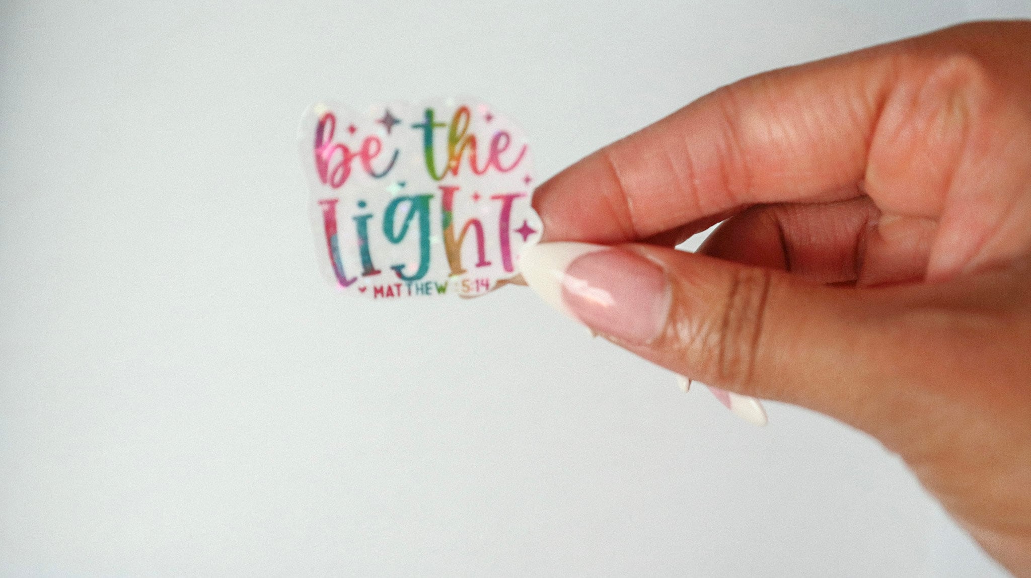 Be the Light Sticker - Die Cut Decal, Faith Decal, Holographic Label ...