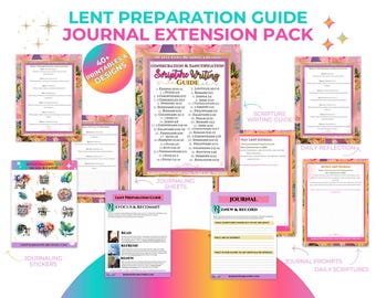 Lent Printable Journal - 40 Day Guide - Bible Journaling Printable, Faith Based Art Journaling Printable