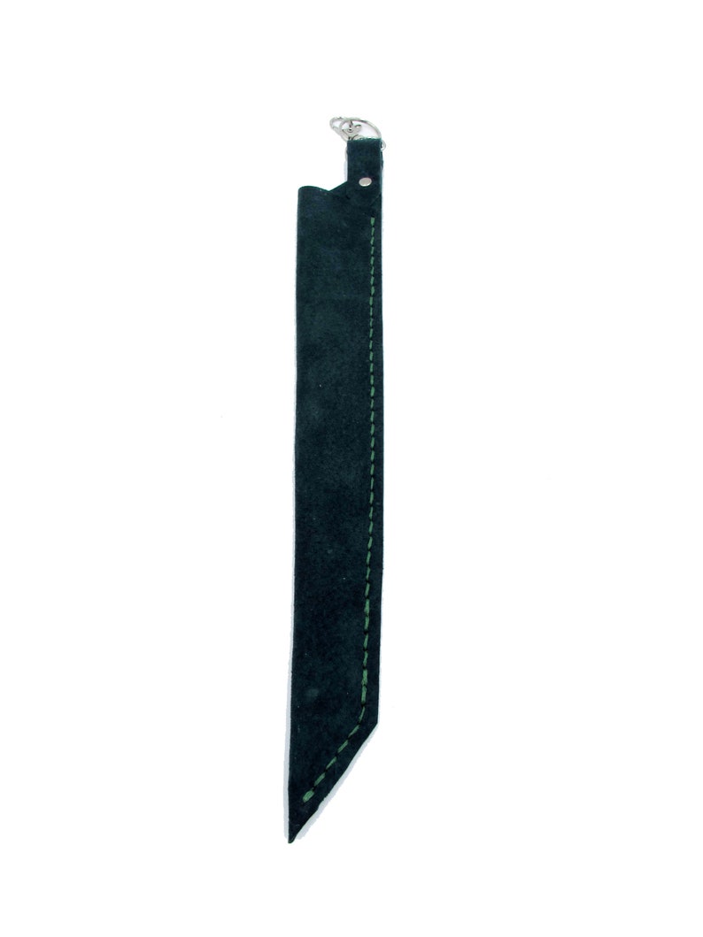 Green Suede Leather Wand Sleeve Leather Wand Holster with Green Thread as Sold in an Orlando Theme Park
