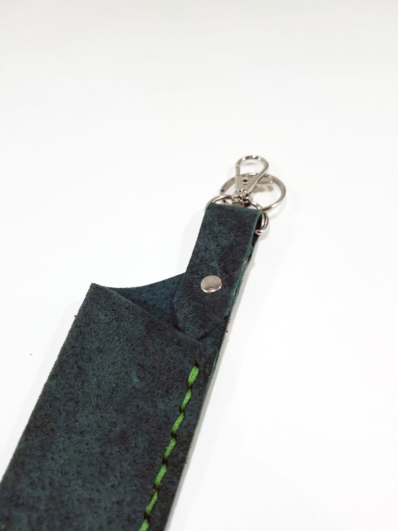 Green Suede Leather Wand Sleeve Leather Wand Holster with Green Thread as Sold in an Orlando Theme Park