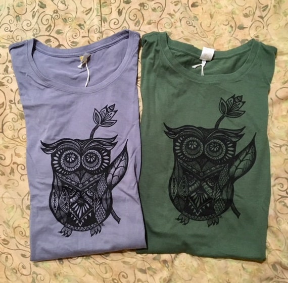 Owl T Shirt Vegan Animal Bird Boho Wildlife Gift Womens Girls Mens Printed Tee
