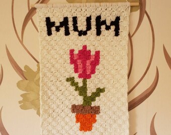 Mum c2c wall hanging, tulip decor