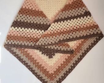 Triangle granny square shawl, crochet