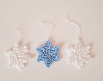 Décorations de flocons de neige au crochet pour le sapin de Noël, décor de cheminée suspendue, ensemble de 6, ornement