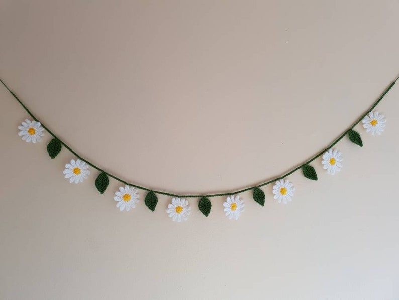 Gänseblümchen-Girlande Aus Filz, 2 M – Boho, Fröhlich, Perfekt Für Frühlingspartys, Hochzeit & Deko
