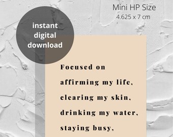 Affirming - Mini HP Dashboard, Planner Insert, Minimal Printable Planner, Digital Download