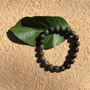 Russian serpentine and lava stone, essential oil diffuser bracelet