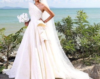 Taft Brautkleid, Couture Brautkleid, Brautkleid, Ärmelloses Brautkleid, Brautkleid mit Korsett Ivory Brautkleid