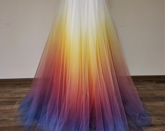 NEW!!! Hand painted ombre wedding skirt.Colorful wedding skirt.Sunset wedding skirt.Maxi skirt.Beach wedding skirt.Colors of your choice.