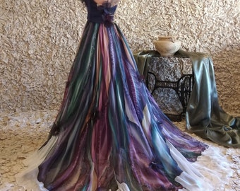 Hand painted dress, Ball gown, Prom dress, Long formal dress, Colorful dress, Floral maxi dress, Sleeveless dress, Formal dress Evening gown