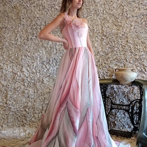 Hand painted dress, Ball gown, Prom dress, Long formal dress, Colorful dress, Floral maxi dress, Sleeveless dress, Formal dress Evening gown