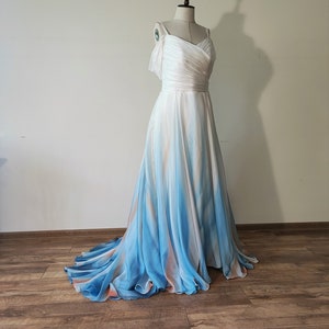 Sea" ombre wedding dress/skirt.Hand painted silk wedding dress/skirt.Beach wedding dress/skirt.Colorful wedding dress.Colors of your choice.