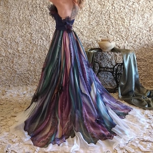 Hand painted dress, Ball gown, Prom dress, Long formal dress, Colorful dress, Floral maxi dress, Sleeveless dress, Formal dress Evening gown